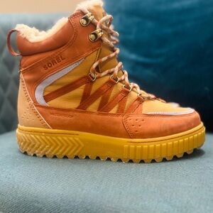 Sorel Tan & Pink Cutee Fur Lined Winter Boots